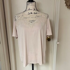 Grace Karin Cream Lace Short Sleeve Top